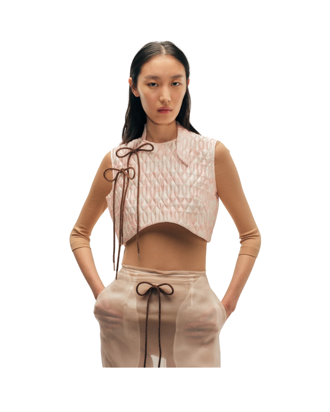 Quilted Offset Fragment Collar Top
