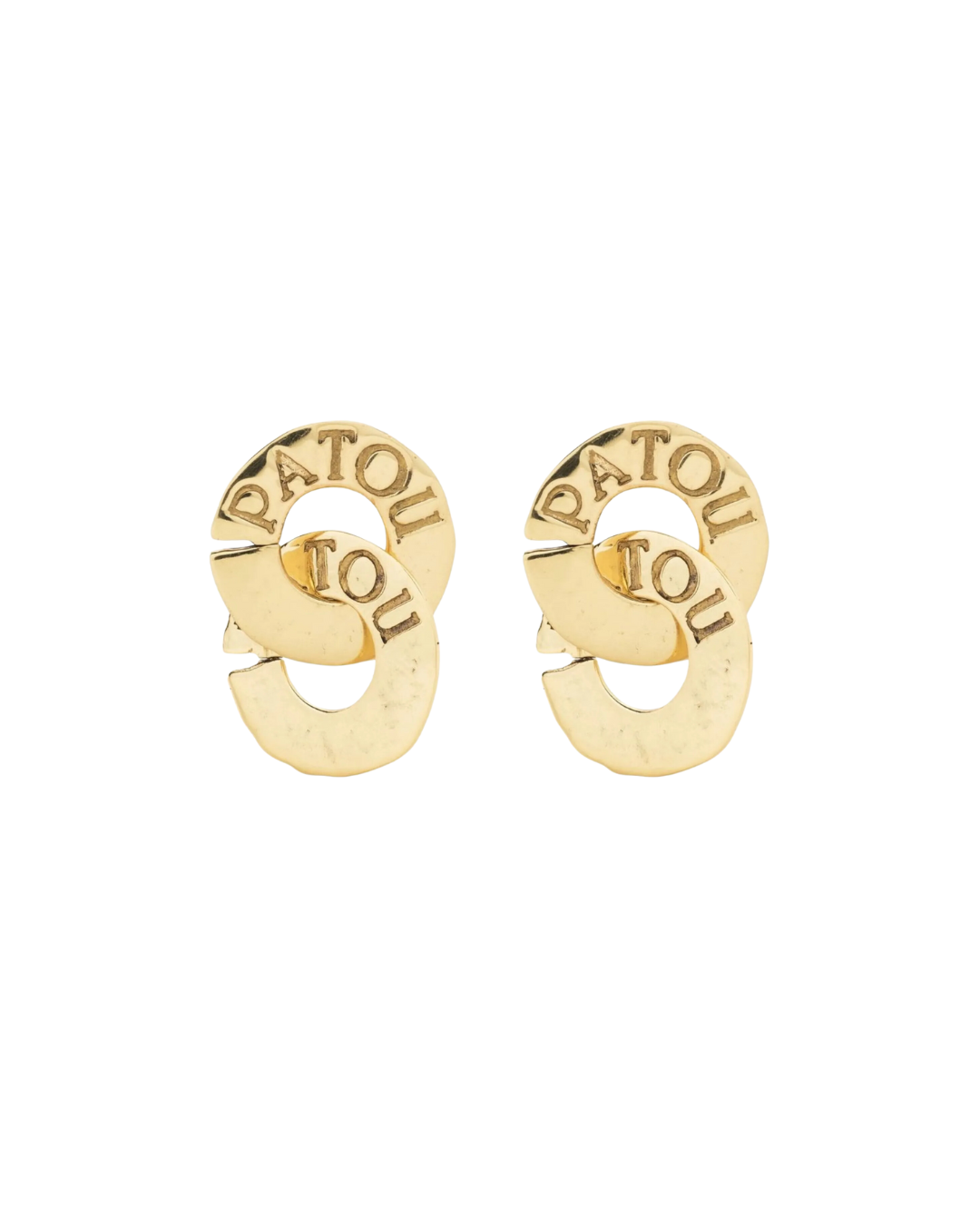 Double Coin Earrings In Gold-plated Brass