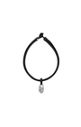 Charbon Necklace: Leather, Baroque Pearl