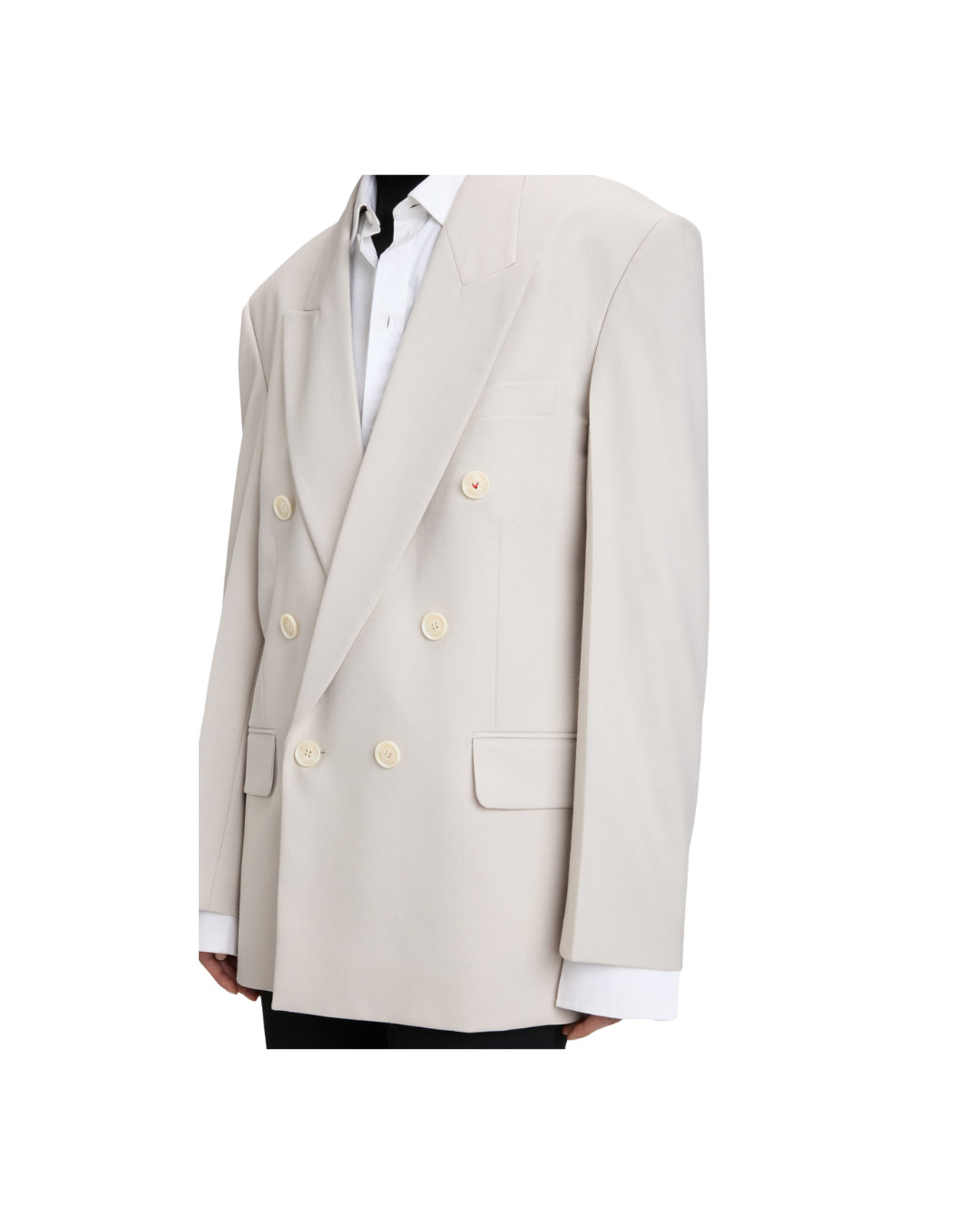 Relaxed Double Breasted Jacket In Pumice