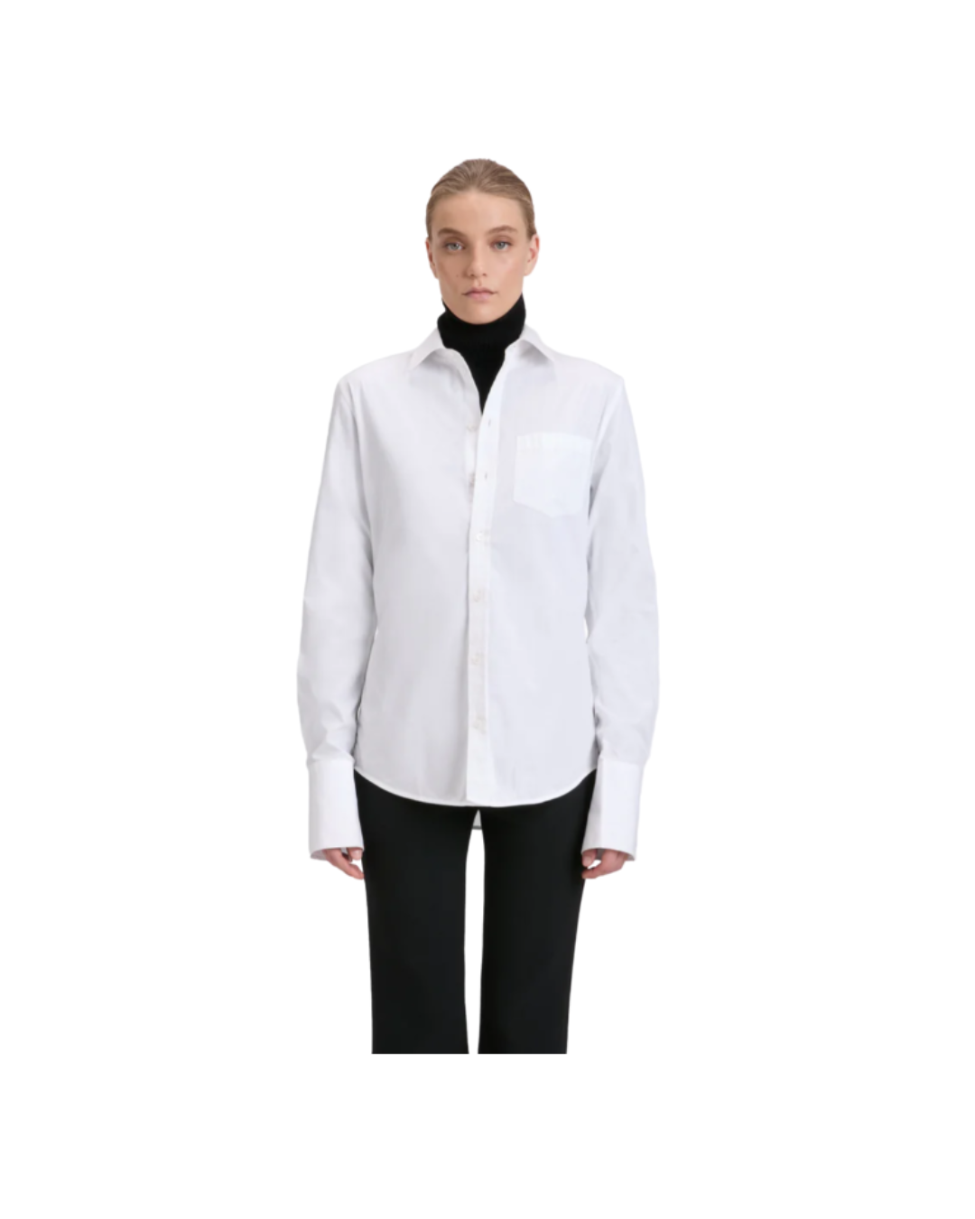 Tab Detail Shirt In White