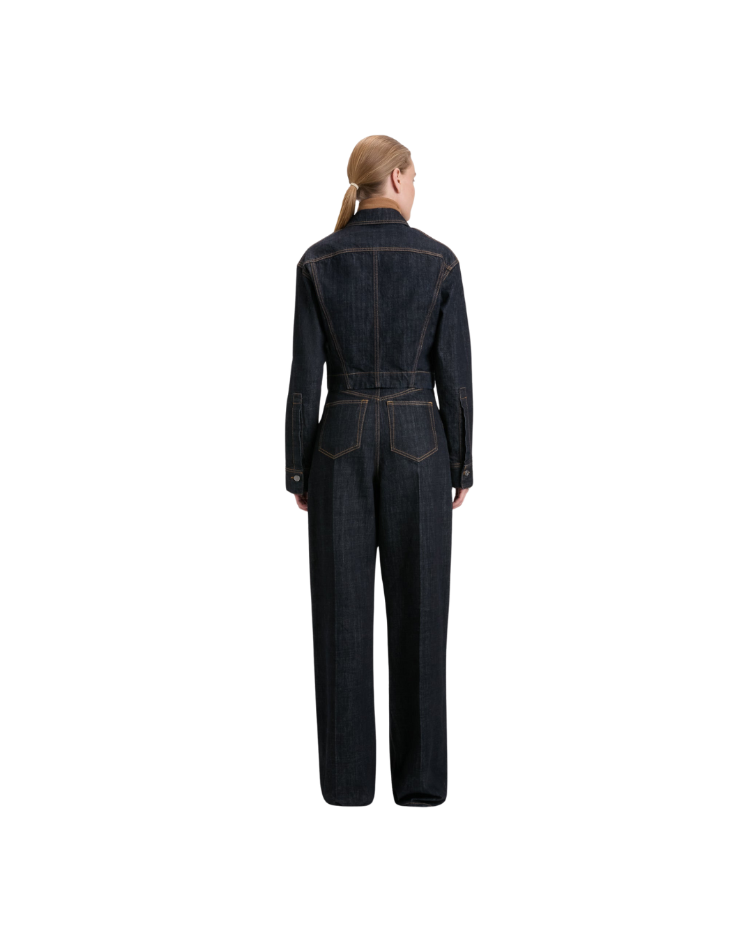 High Waisted Cinched Jean In Indigo Rinse