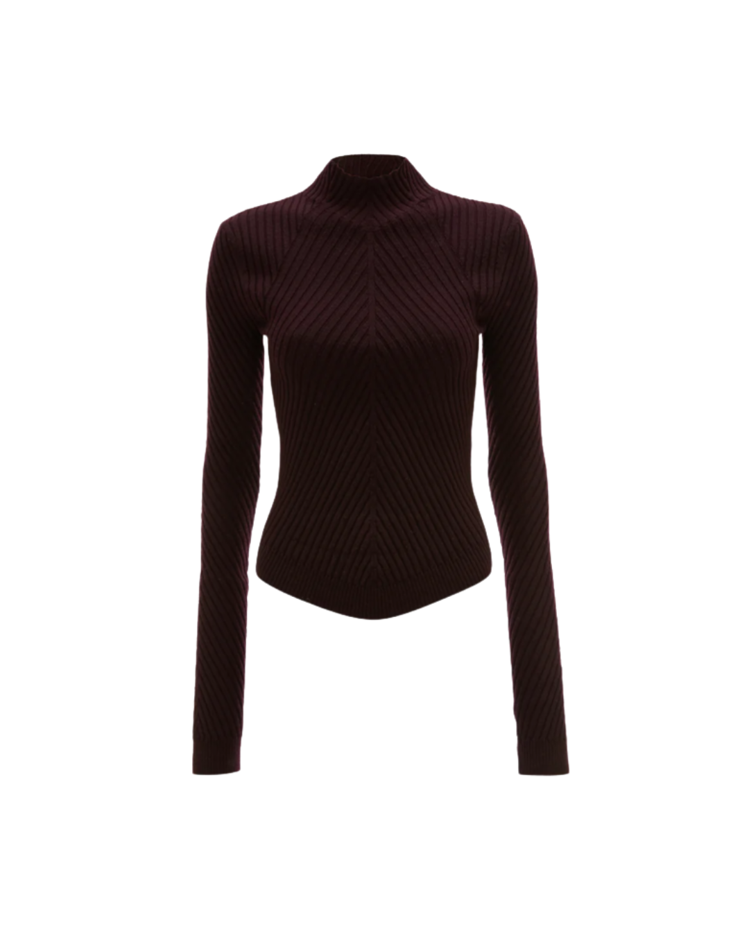 Ribbed Knit Polo in Merlot