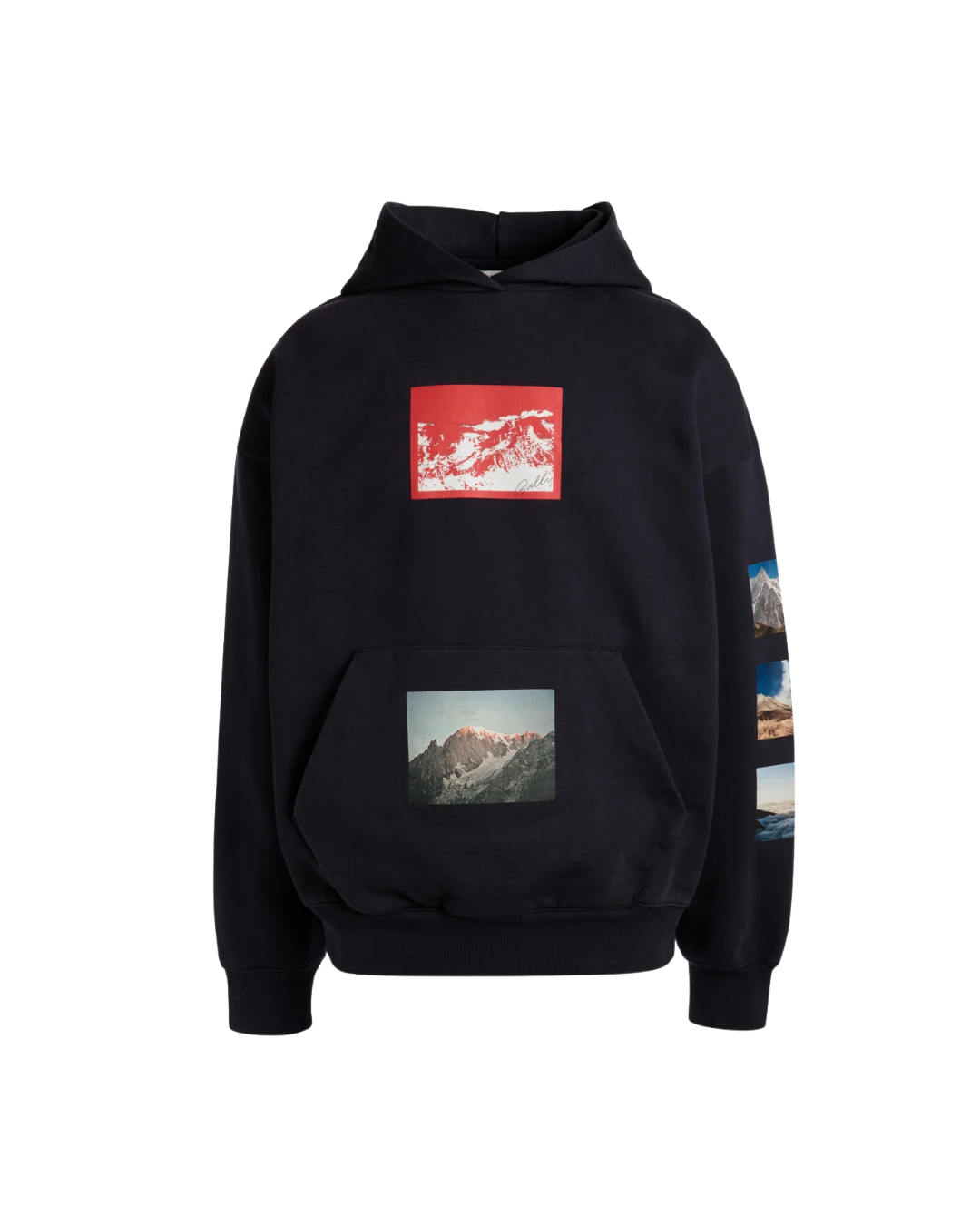 Hoodie with Vintage Postcards in Peacoat