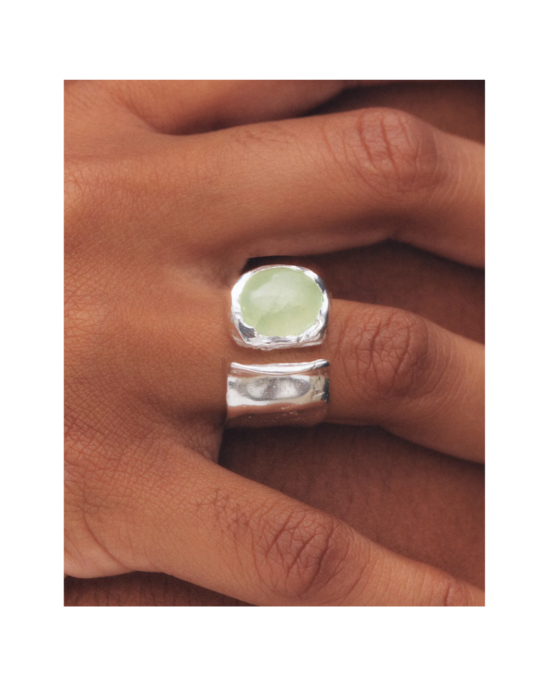 Uva Silver Green Ring