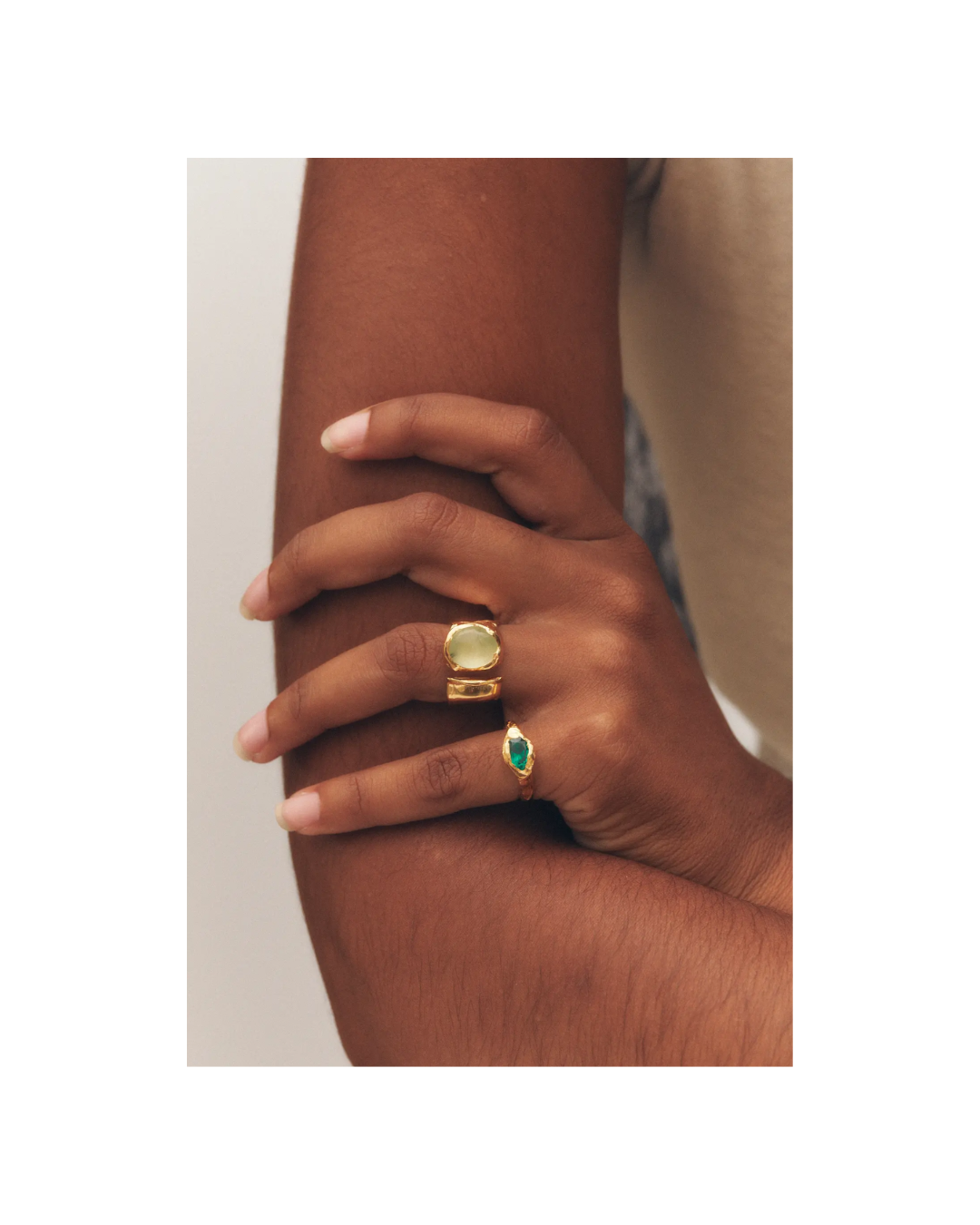 Uva Gold Green Ring
