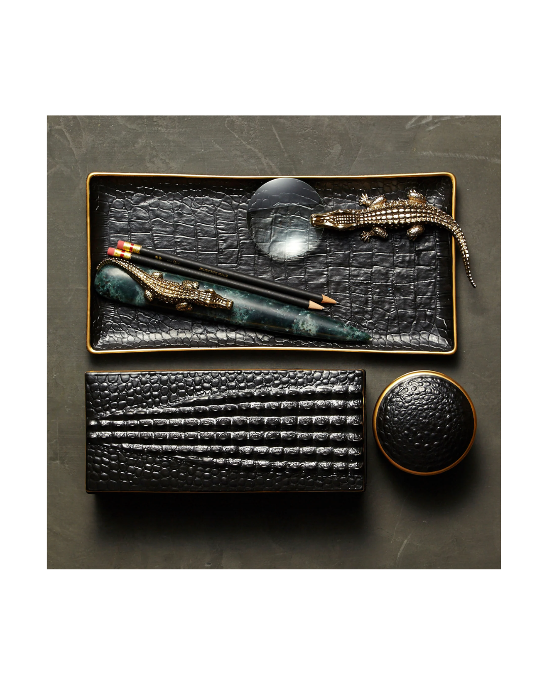 Crocodile Rectangular Tray - Medium