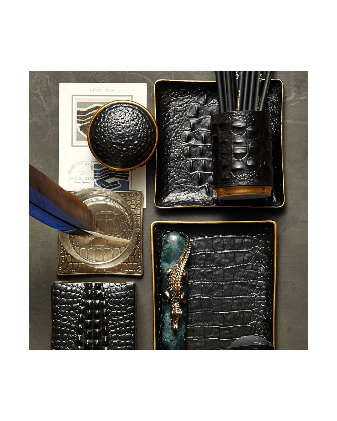 Crocodile Rectangular Tray - Medium