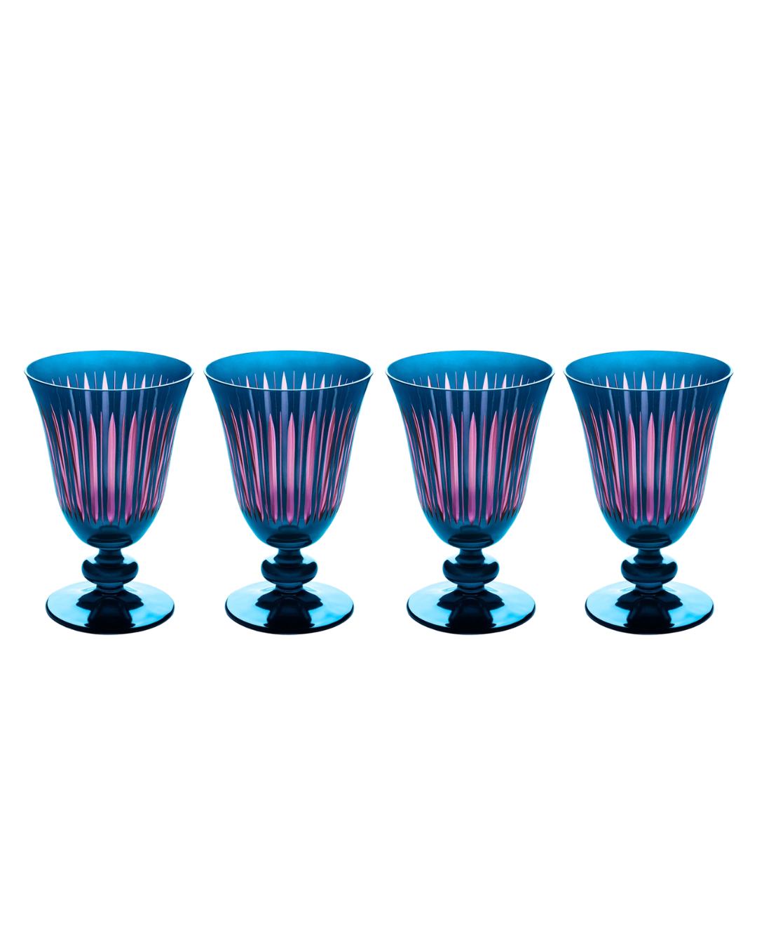 Prism Wine Glasses - Blue (Set of 4)