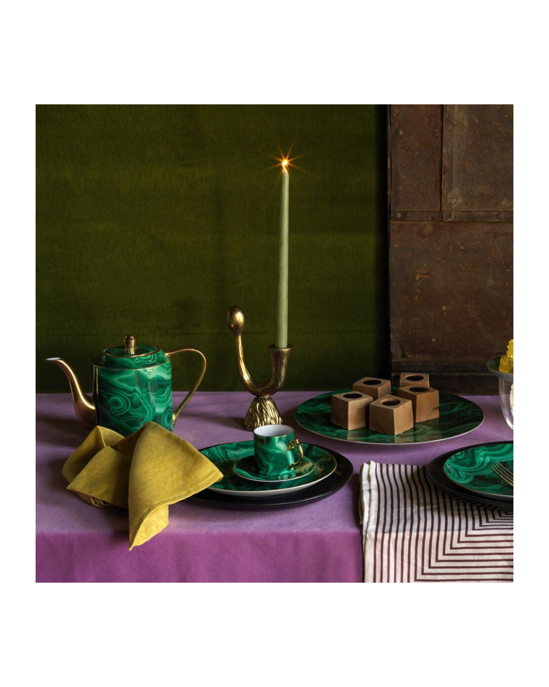 Malachite Dessert Plates (Set of 4)