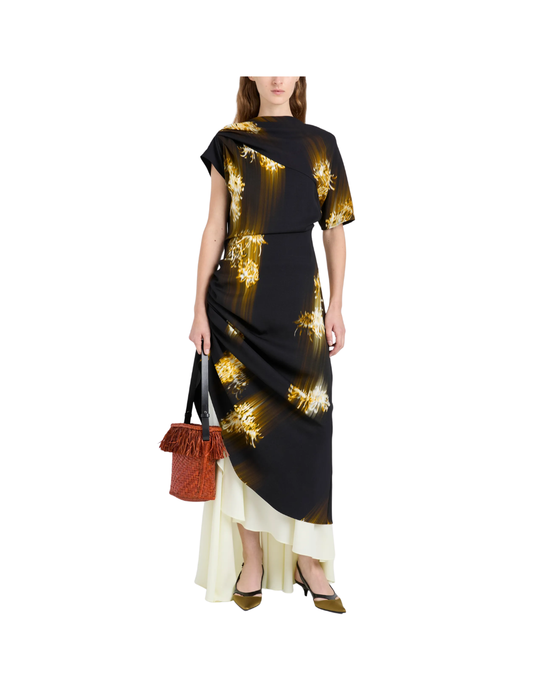 Antonella Dress in Printed Viscose Cady