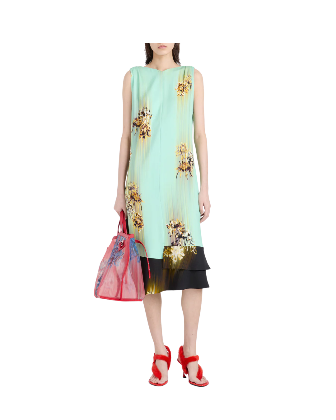 Rhetta Dress in Printed Viscose Cady