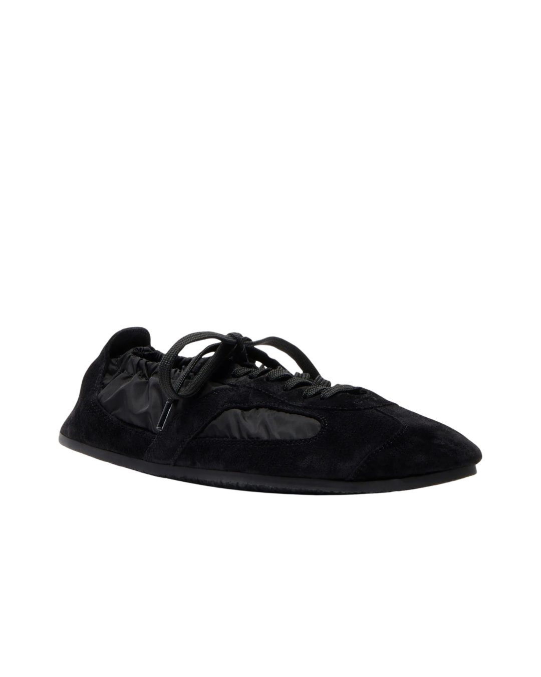 Soft Track Sneakers in Nylon Calfsuede