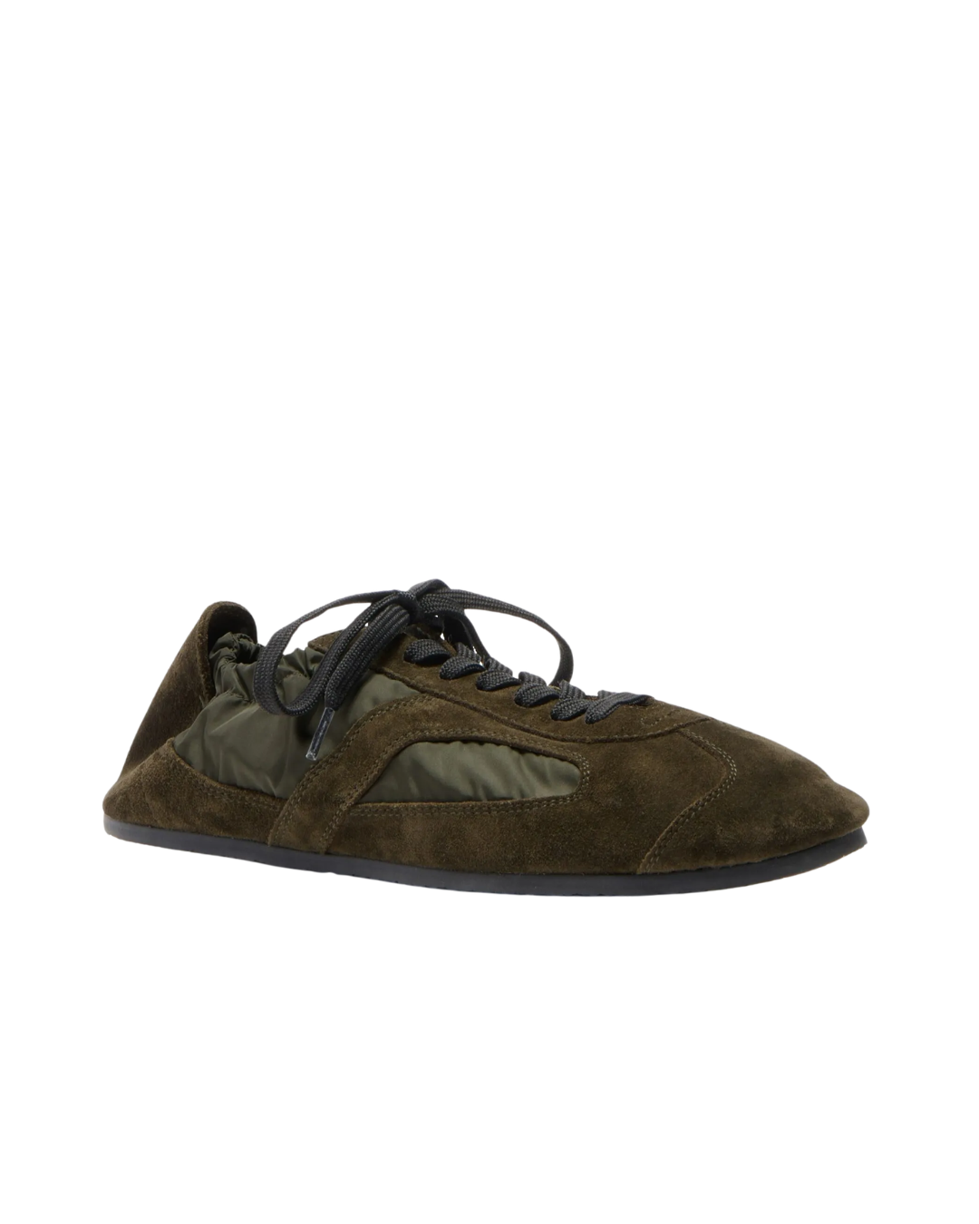 Soft Track Sneakers in Nylon Calfsuede