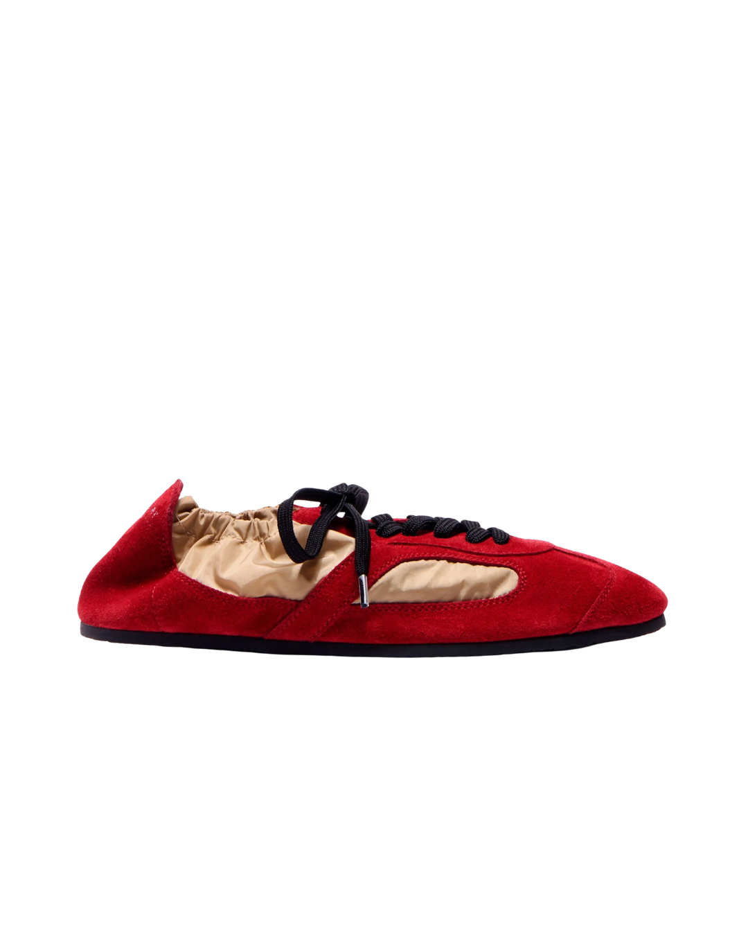 Soft Track Sneakers in Nylon Calfsuede