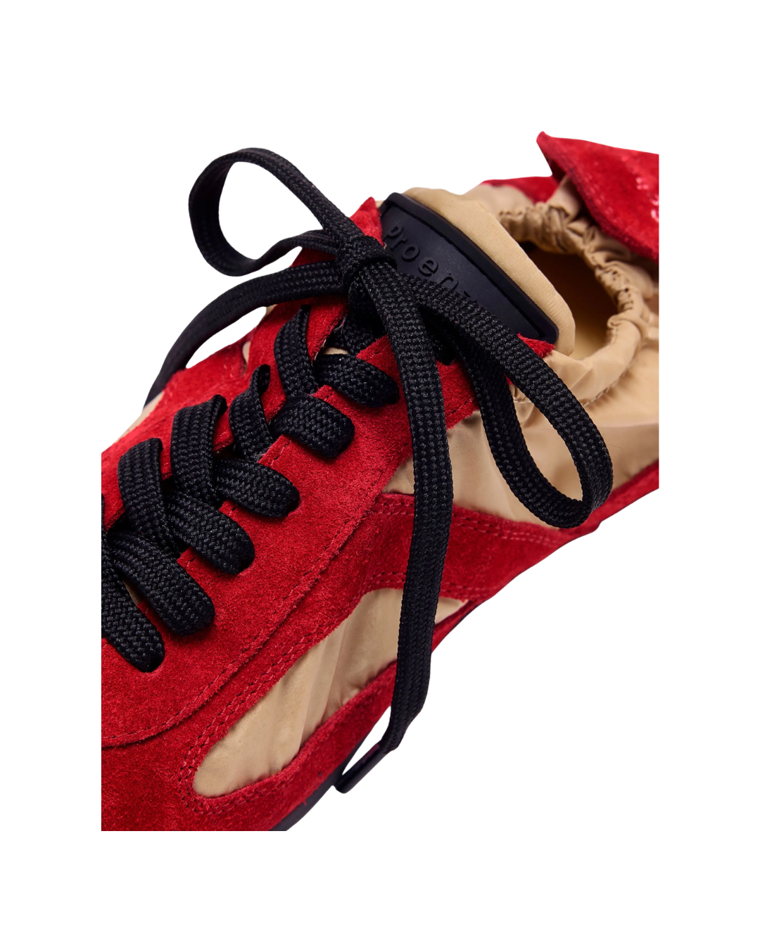 Soft Track Sneakers in Nylon Calfsuede