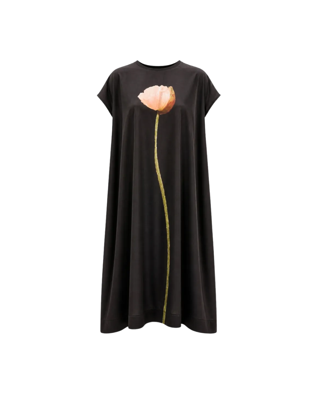 Poppy Motif Smock Dress