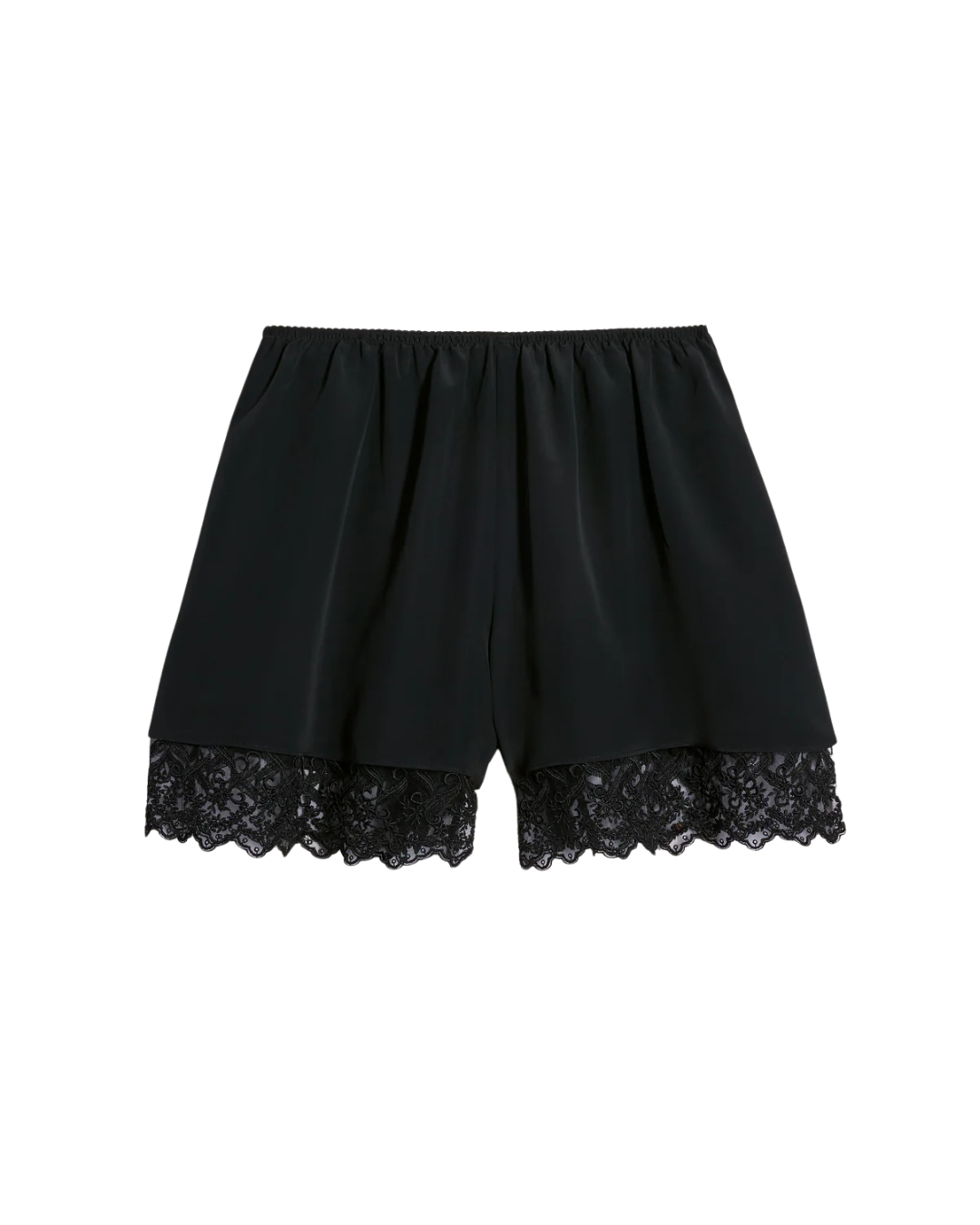 Lace Trim Negligee Shorts