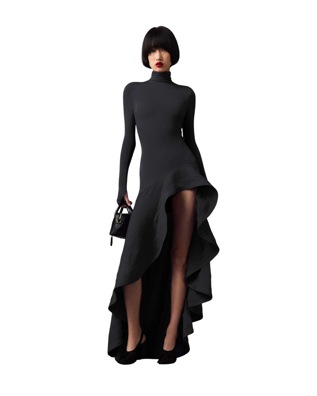 Crepe Jersey Frill Cocktail Dress