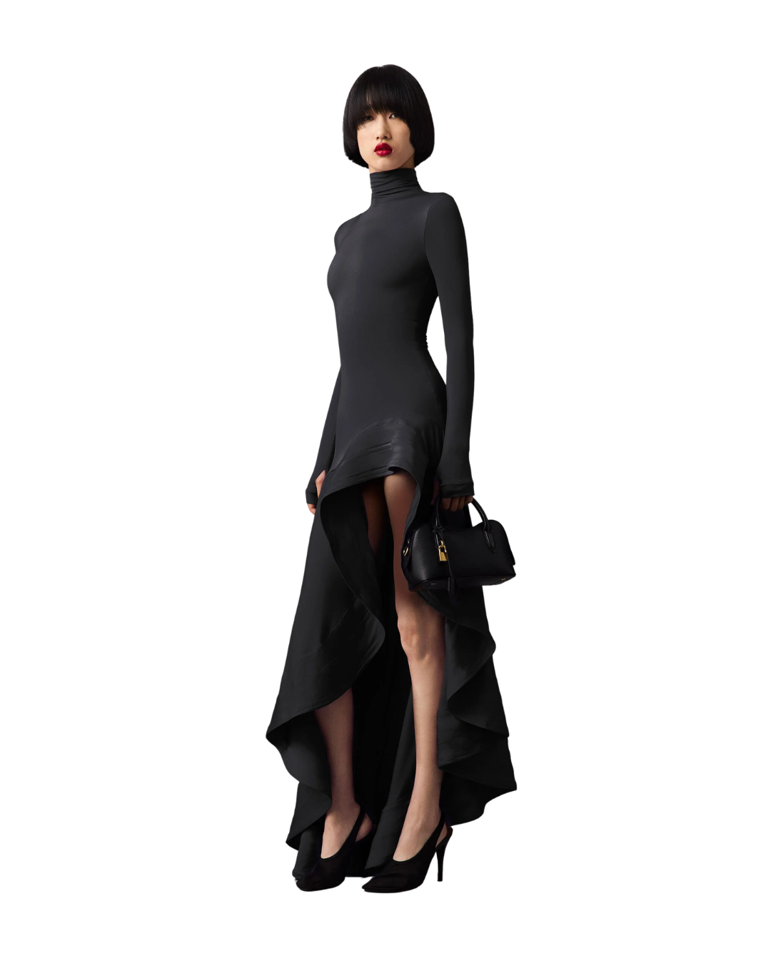 Crepe Jersey Frill Cocktail Dress