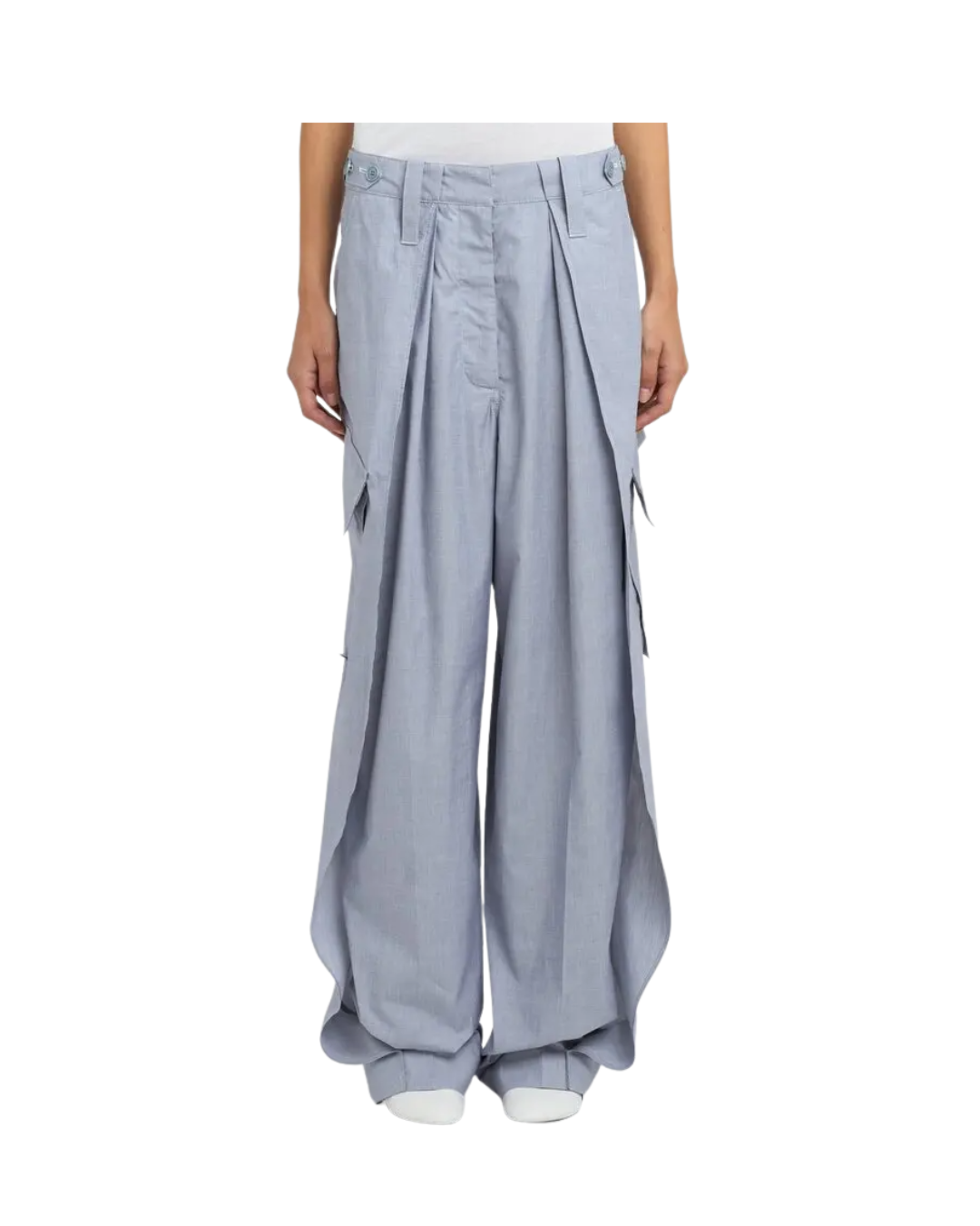 Chambray Layered Cargo Trousers