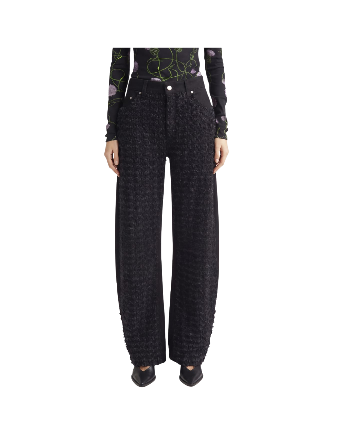 Mid Waist Laser Boucle Relaxed Curve Jeans