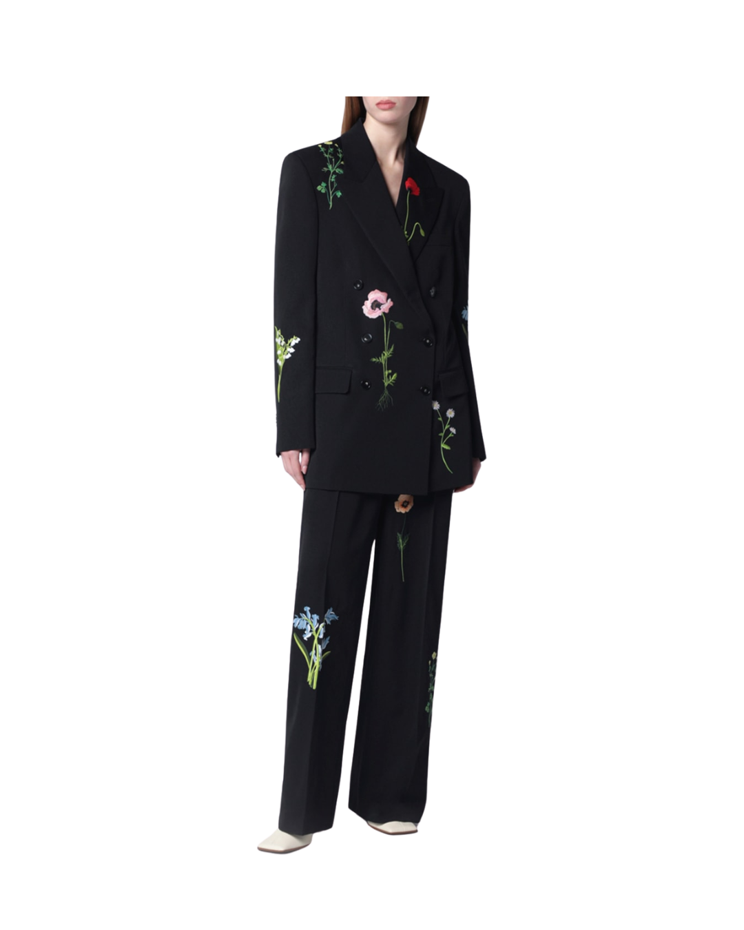 Droppep Waist Straight Wide Leg Trousers