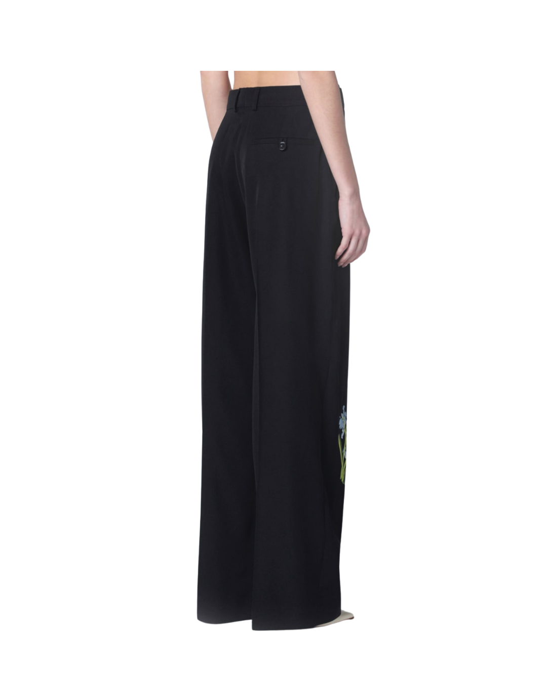 Droppep Waist Straight Wide Leg Trousers