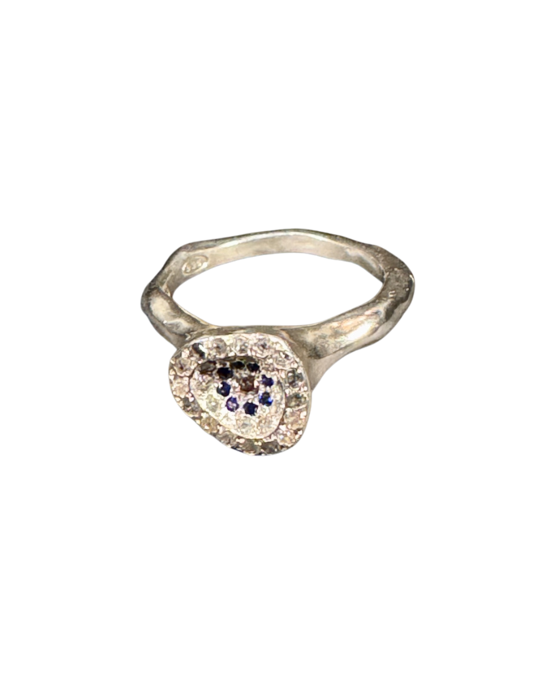 Diamond Pavé, Sapphire Flower Ring