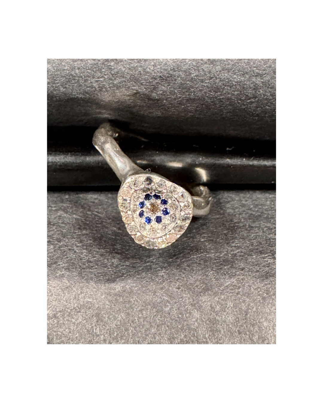Diamond Pavé, Sapphire Flower Ring
