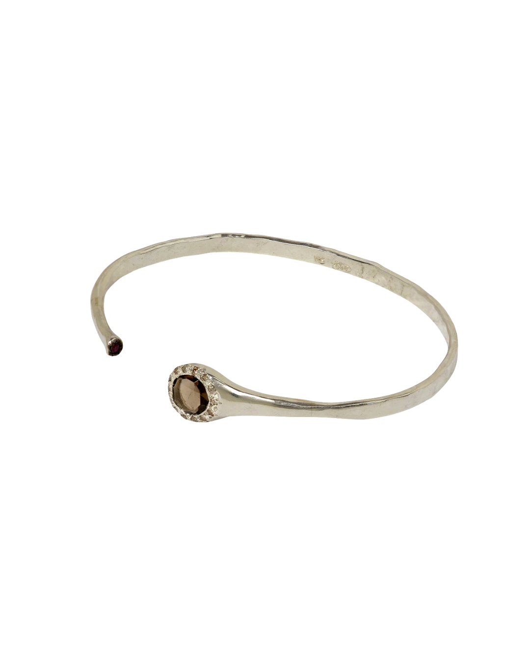 Tove Bracelet With Smoky Quartz and Ruby Cuff