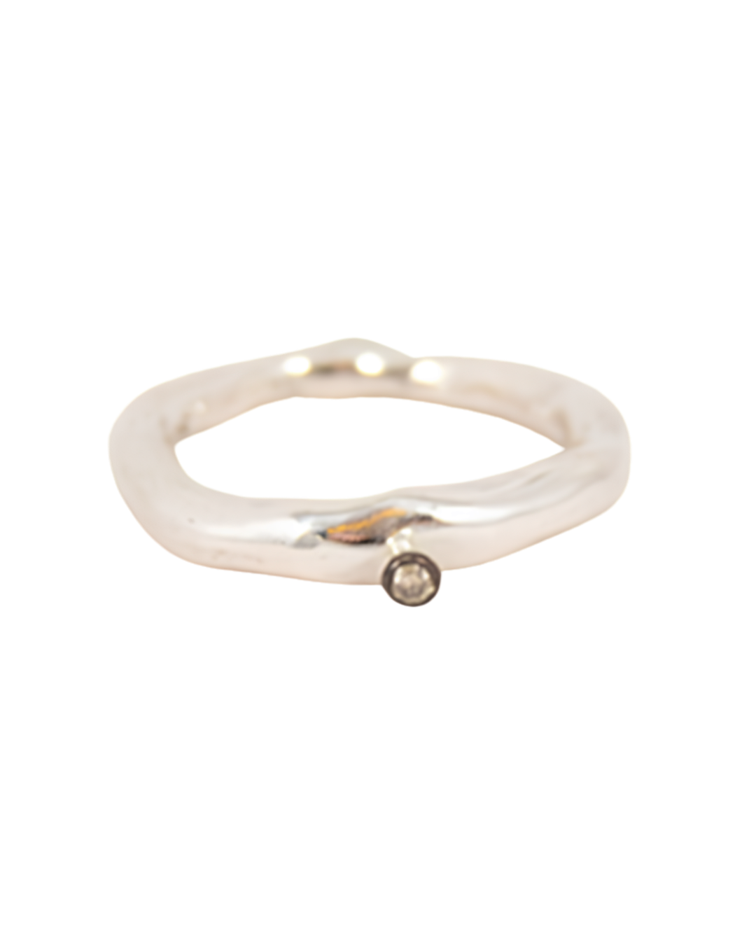 Seiko Silver Ring W/Cognac Diamond