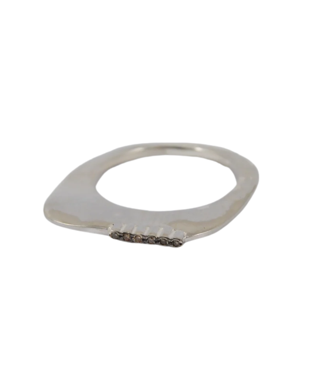 Zina Silver Ring W/Cognac Diamond