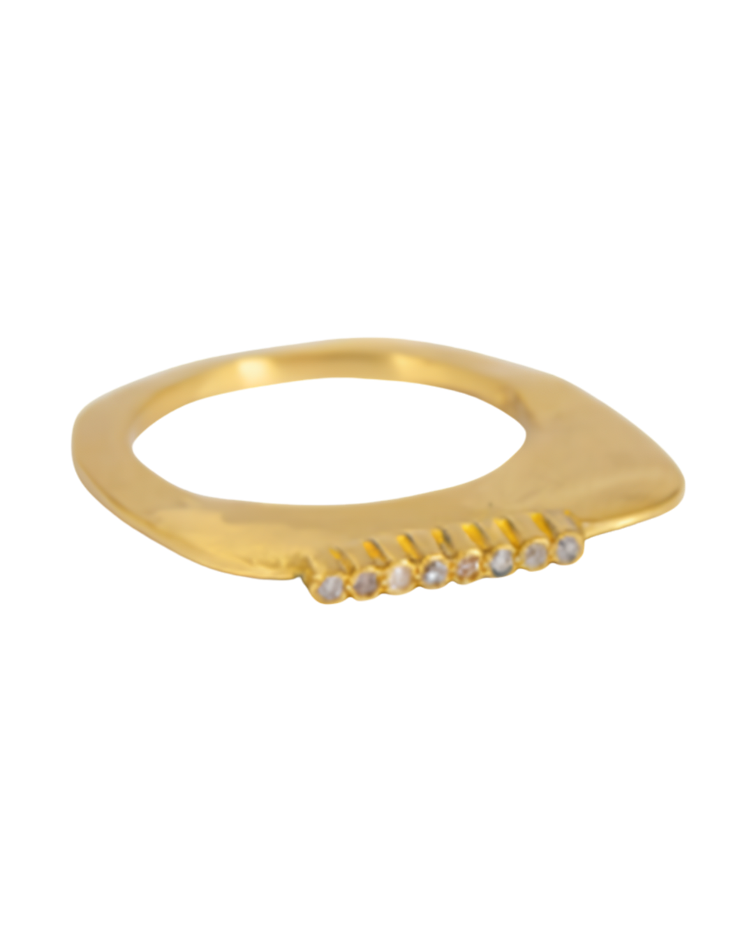 Zina Copper Ring W/Cut Diamonds