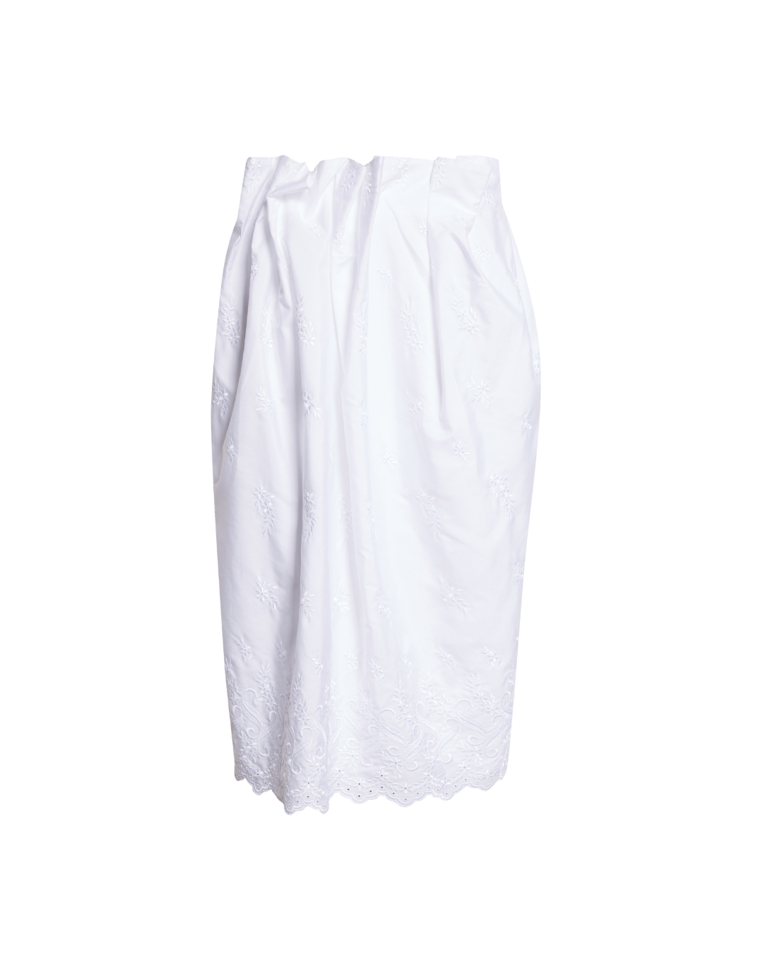 Pleated Waist Pencil Skirt
