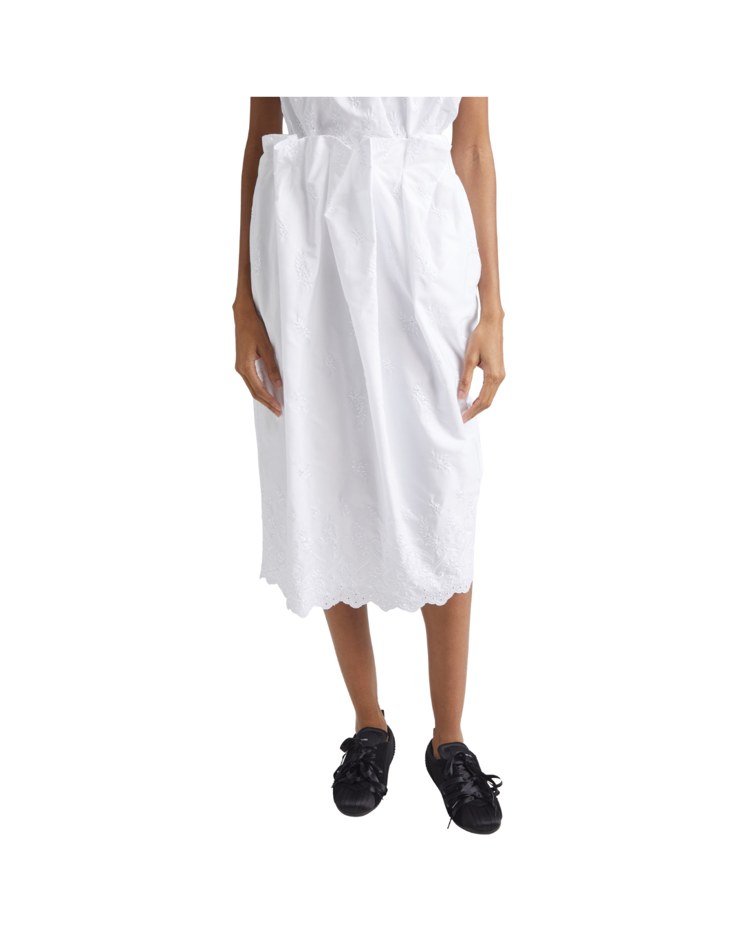 Pleated Waist Pencil Skirt