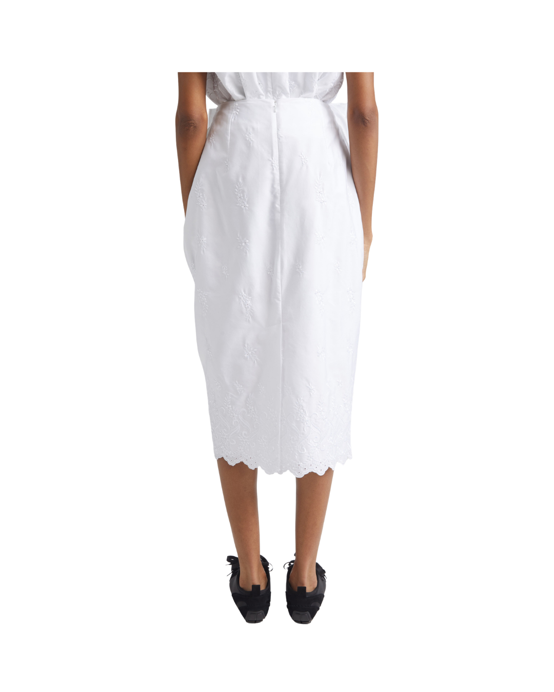Pleated Waist Pencil Skirt