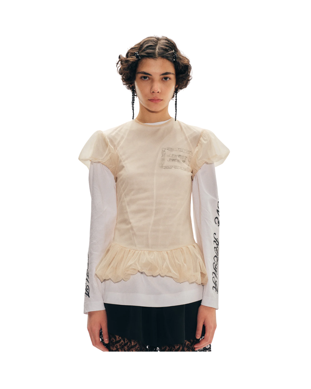 Sheer Ballet Peplum Top