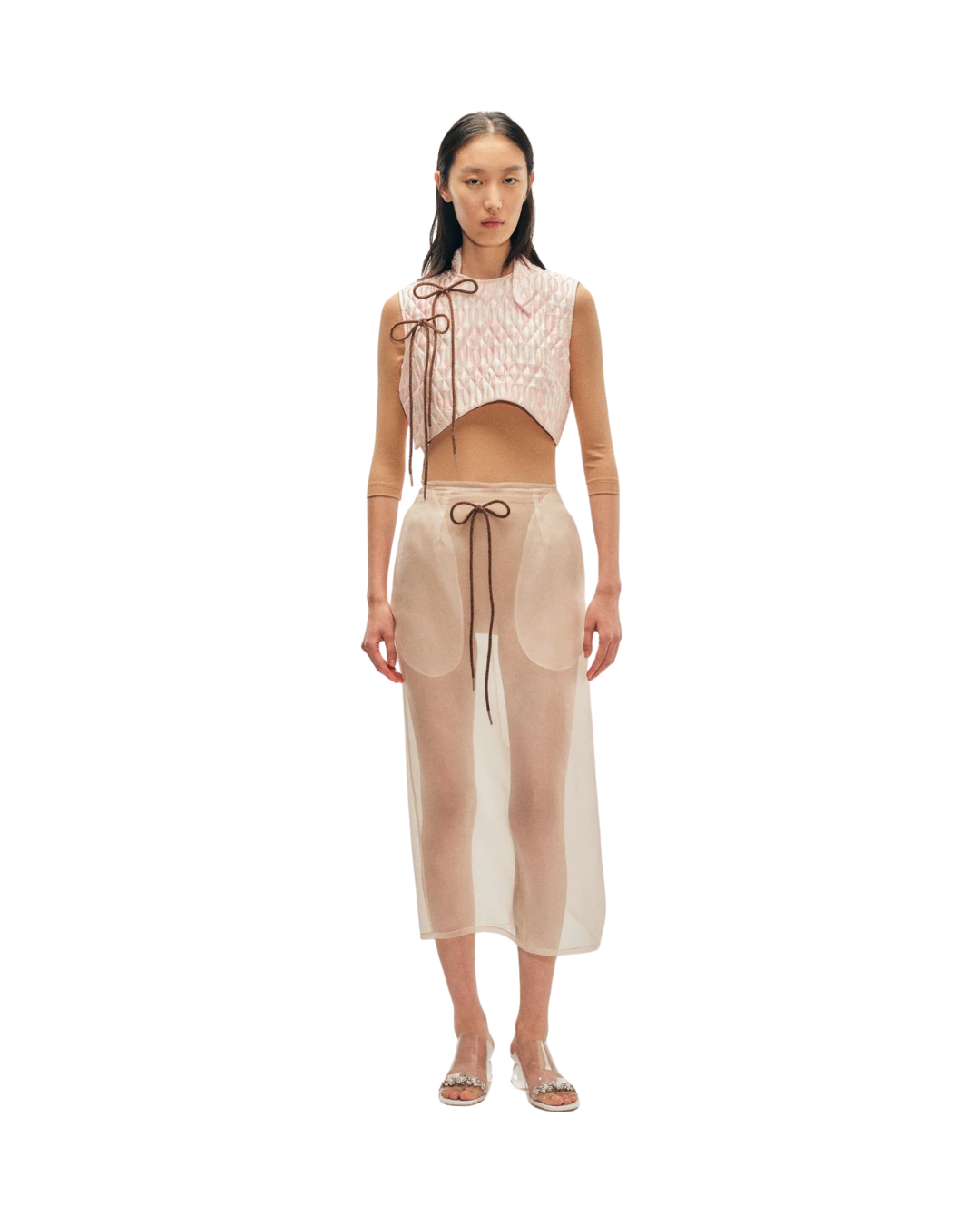 Quilted Offset Fragment Collar Top