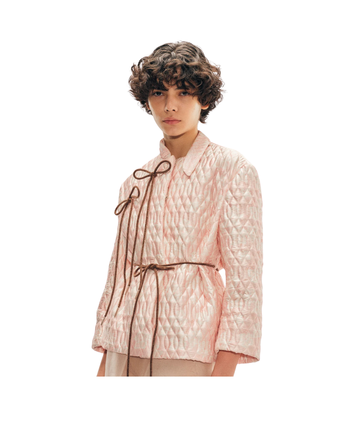 Quilted Offset Fragment Collar Jacket