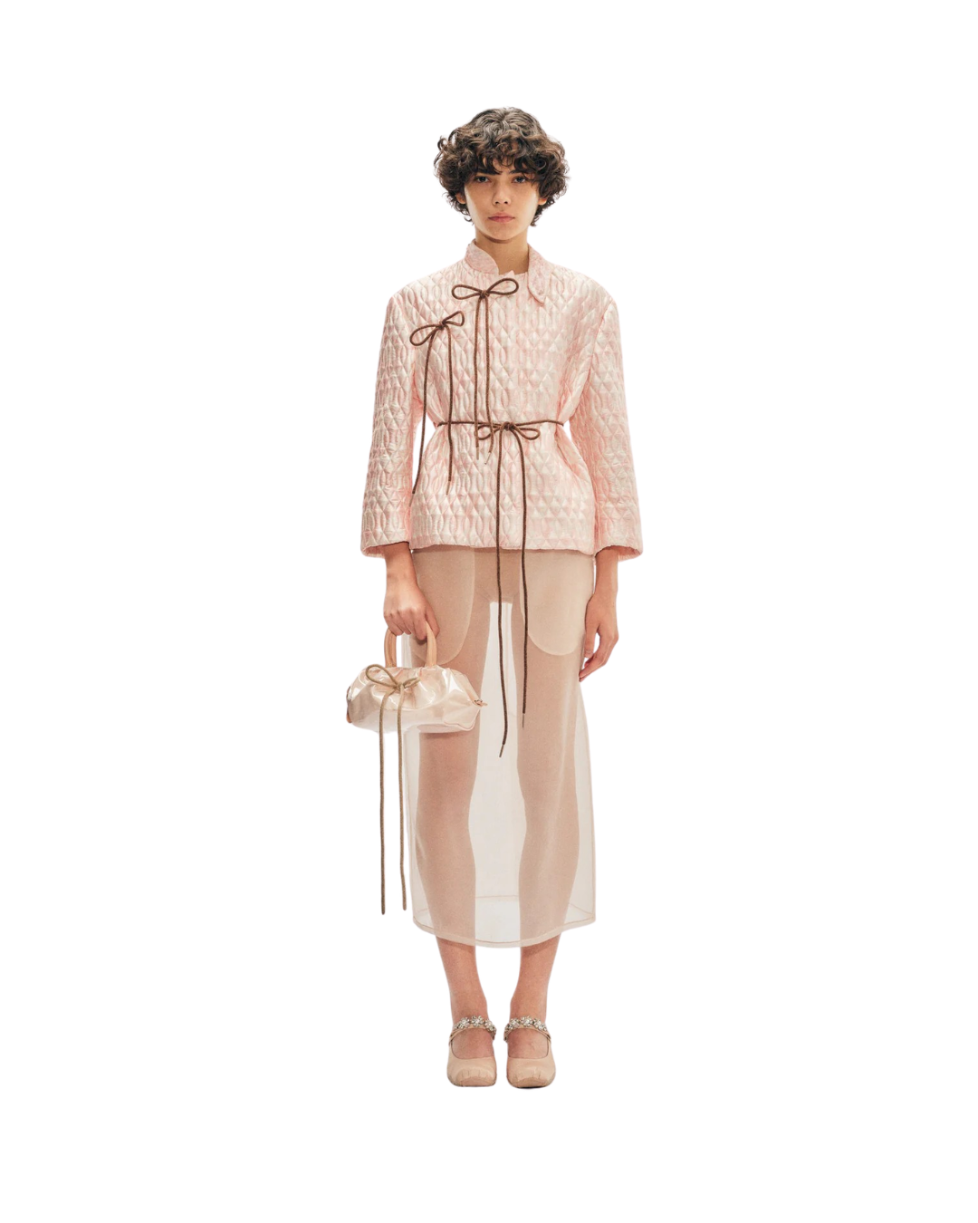 Quilted Offset Fragment Collar Jacket