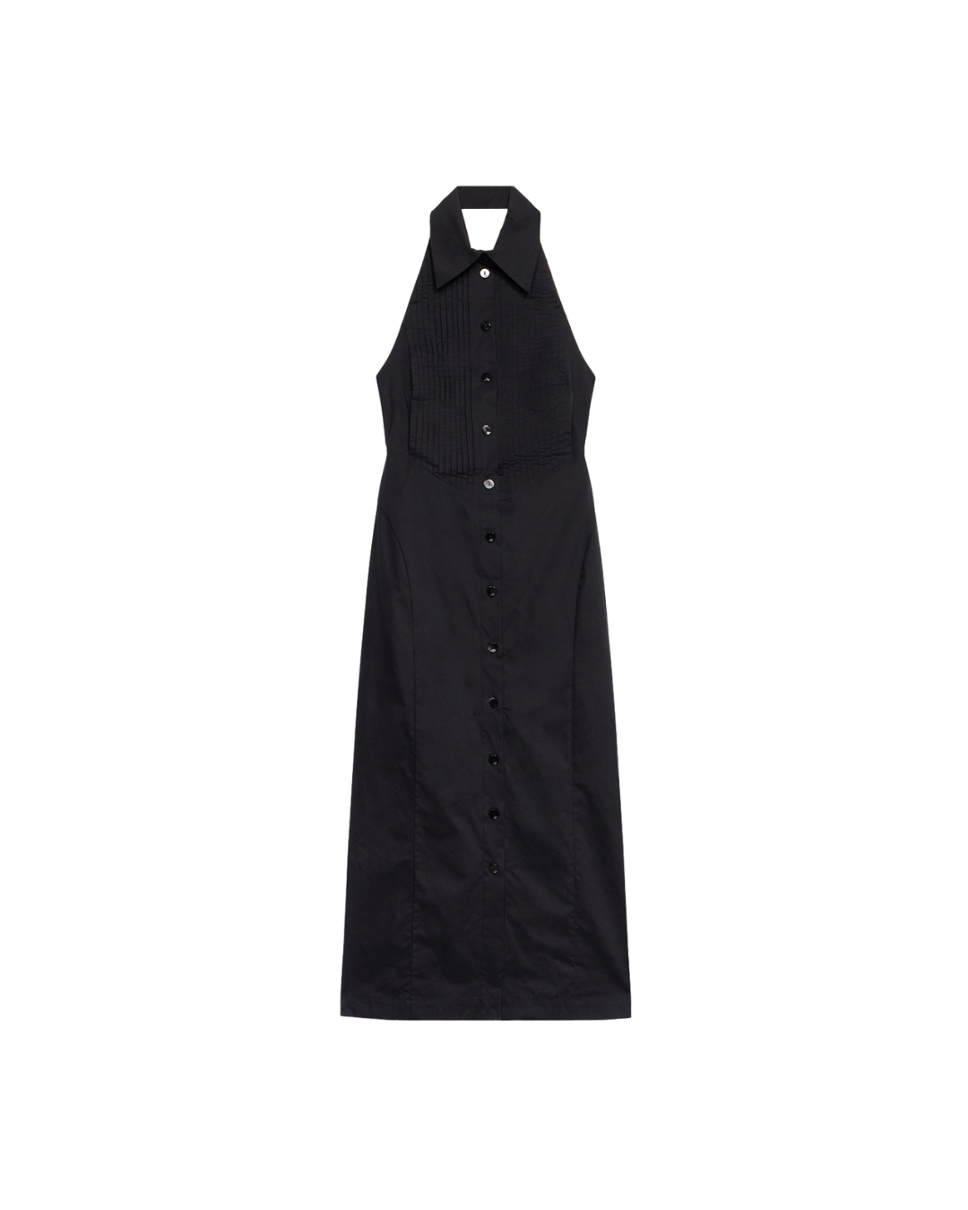 Poplin MIDI Dress With Pleating And Buttons