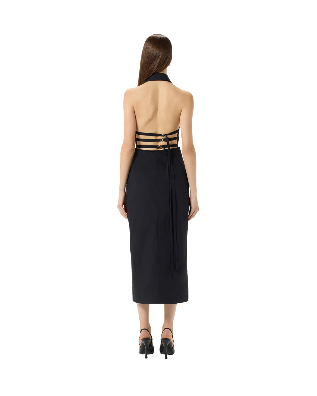 Poplin MIDI Dress With Pleating And Buttons