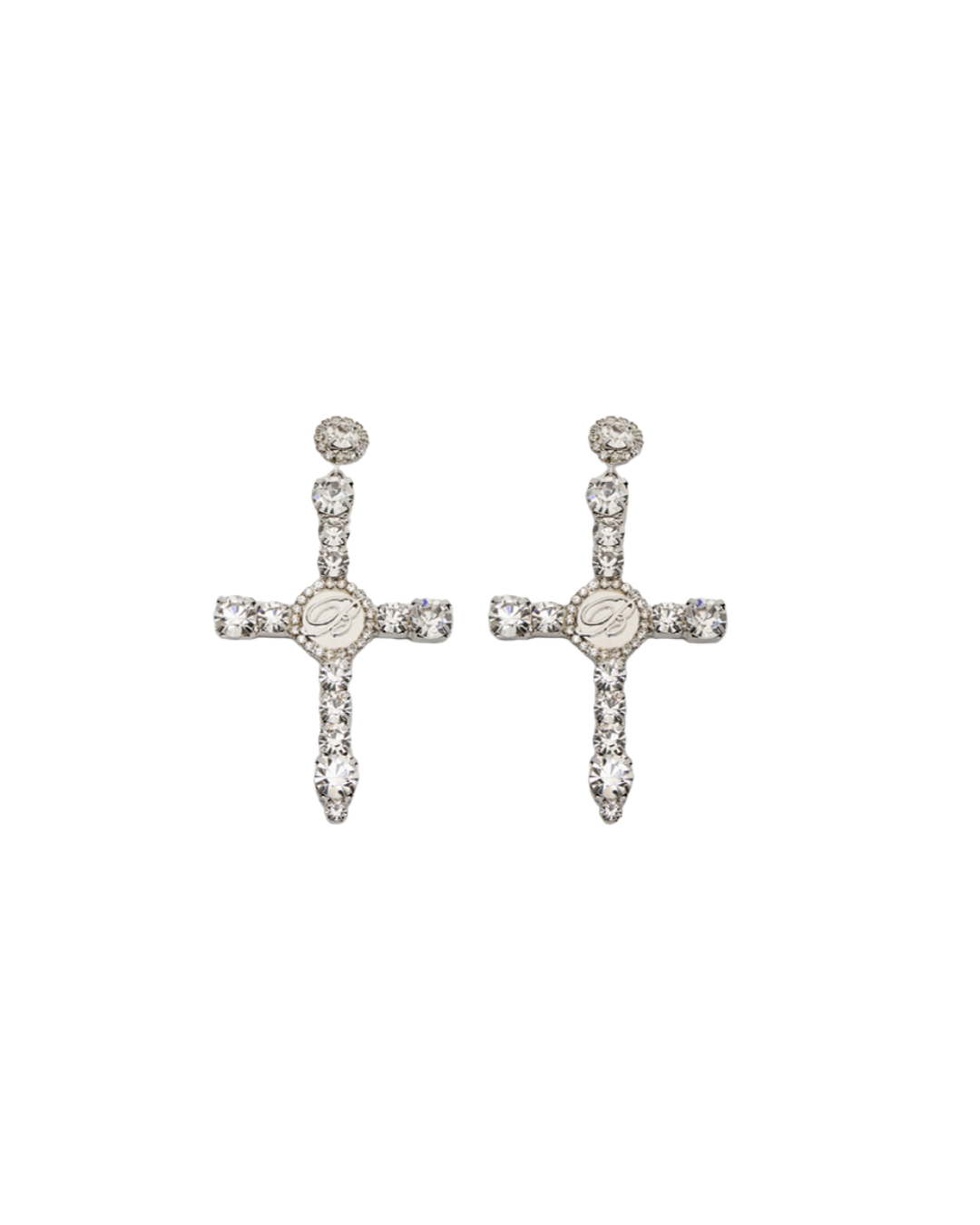 Metal And Glass Stone Earrings