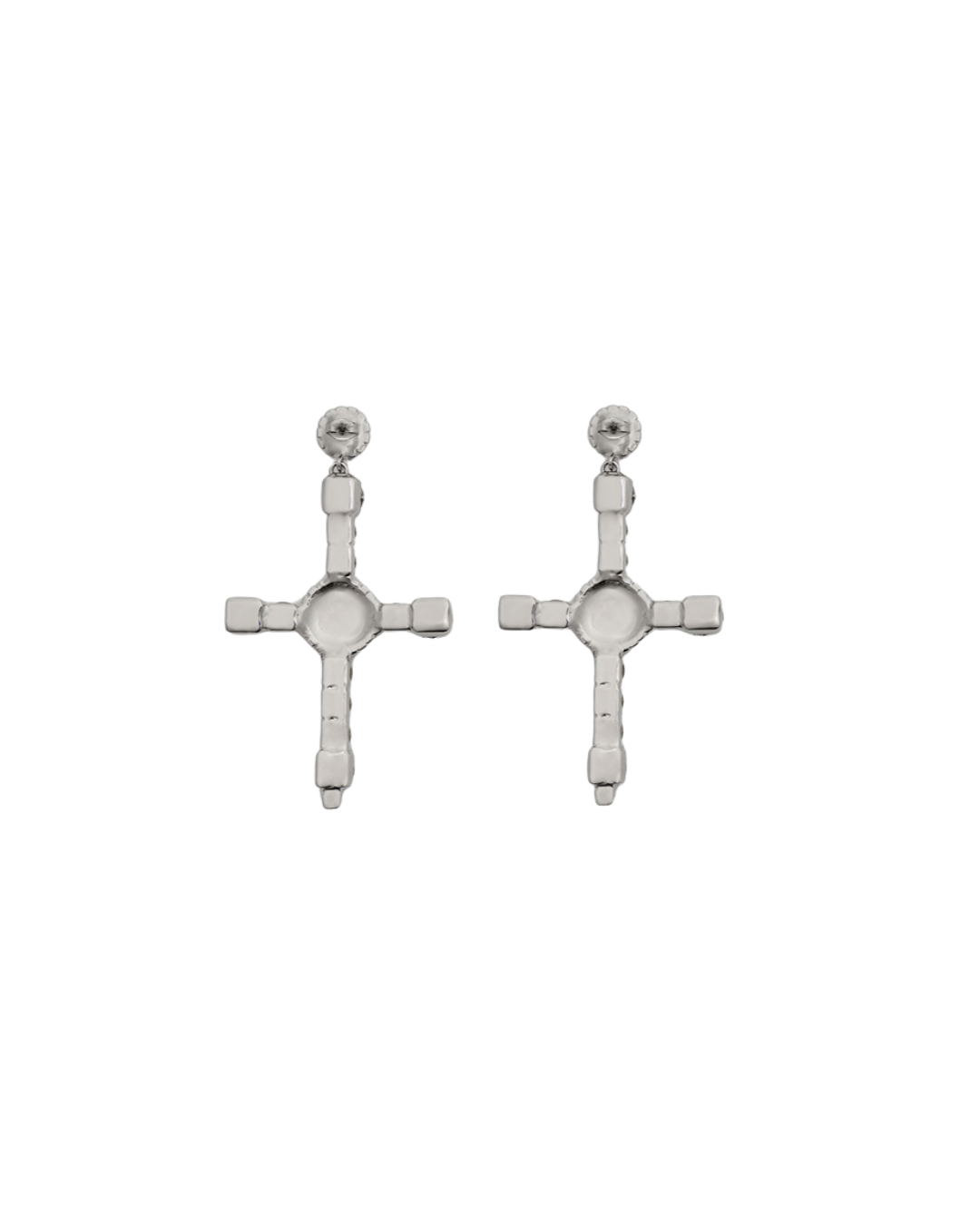 Metal And Glass Stone Earrings