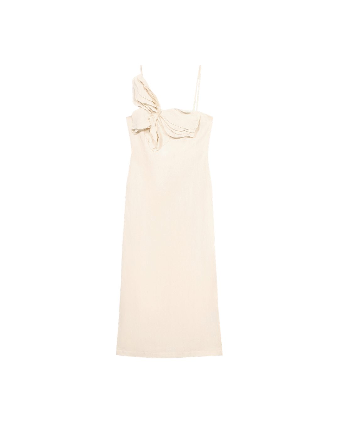 MIDI Dress In Washed Gabardine With 3d Butterfly