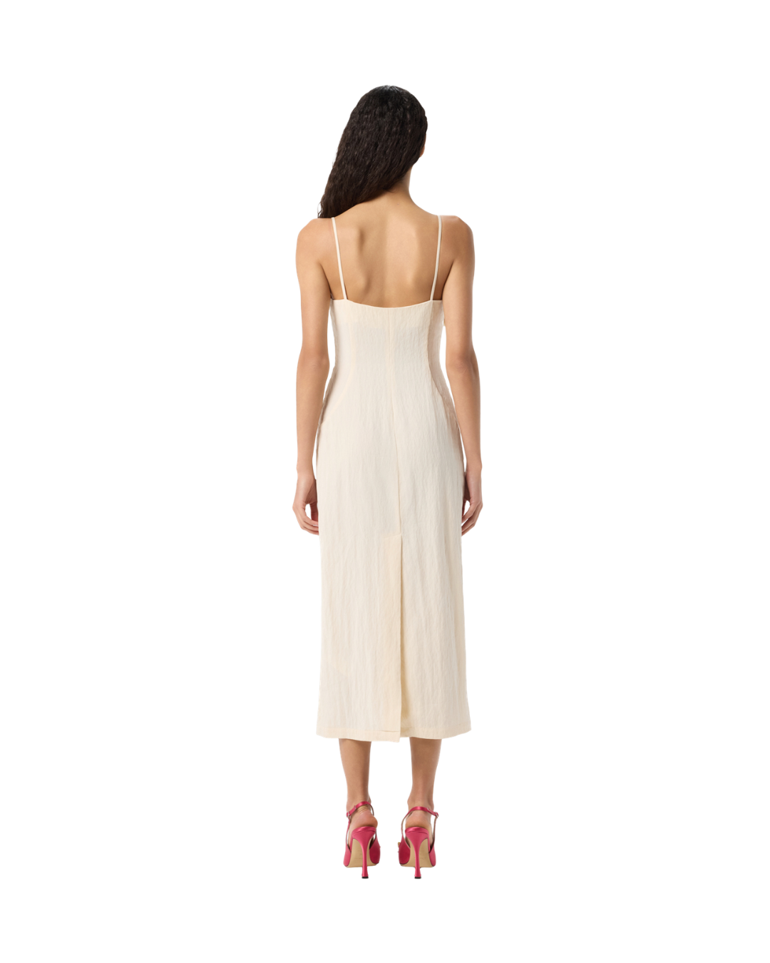 MIDI Dress In Washed Gabardine With 3d Butterfly