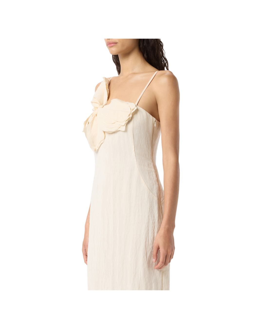 MIDI Dress In Washed Gabardine With 3d Butterfly