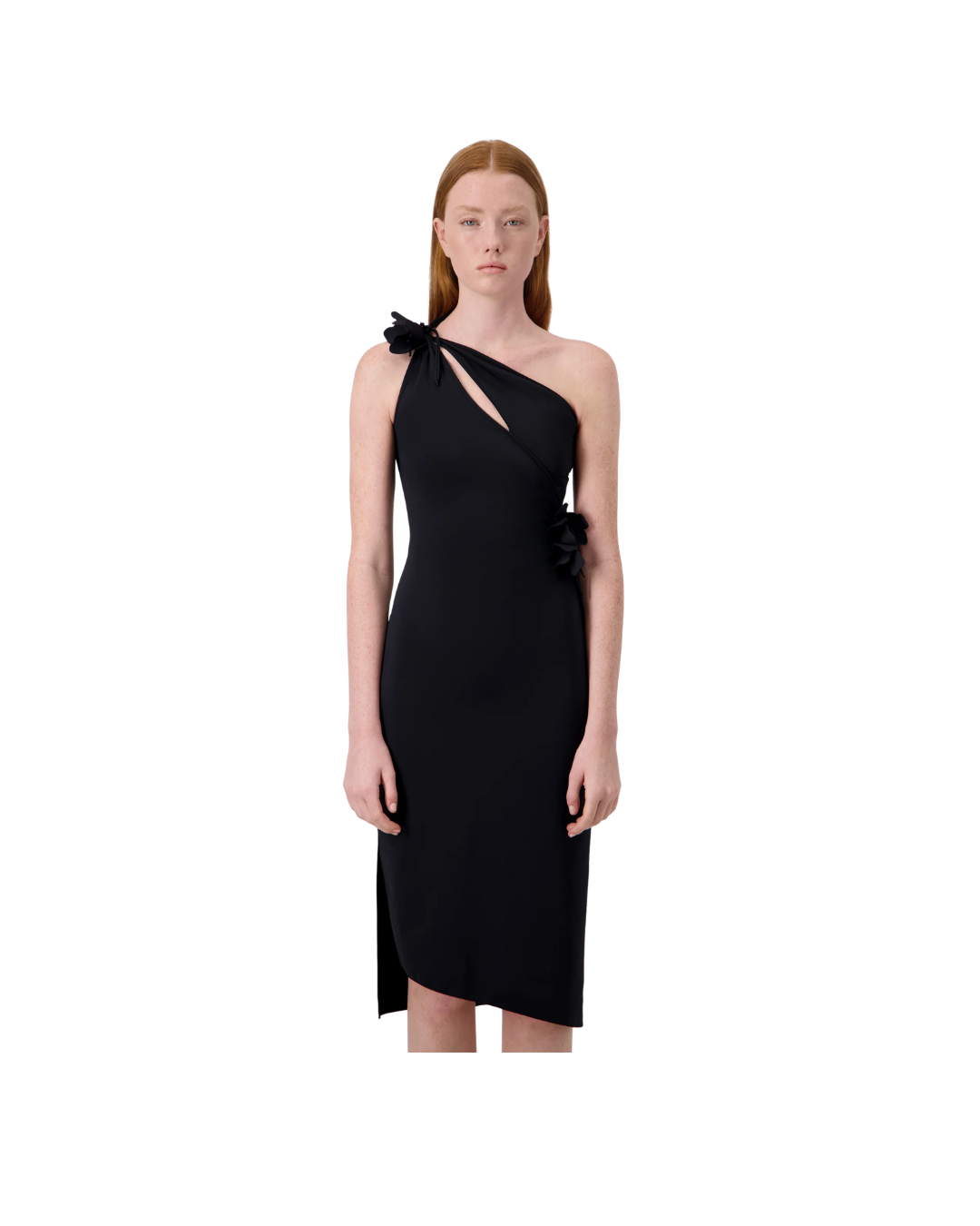Asymmetric Mini Flower Gown