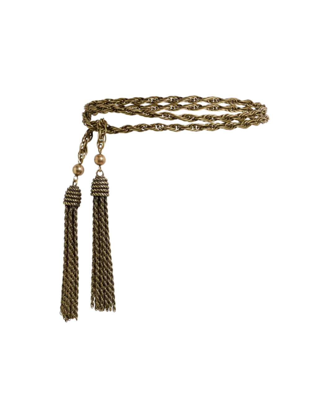 Braided Metal Belt With Tassels